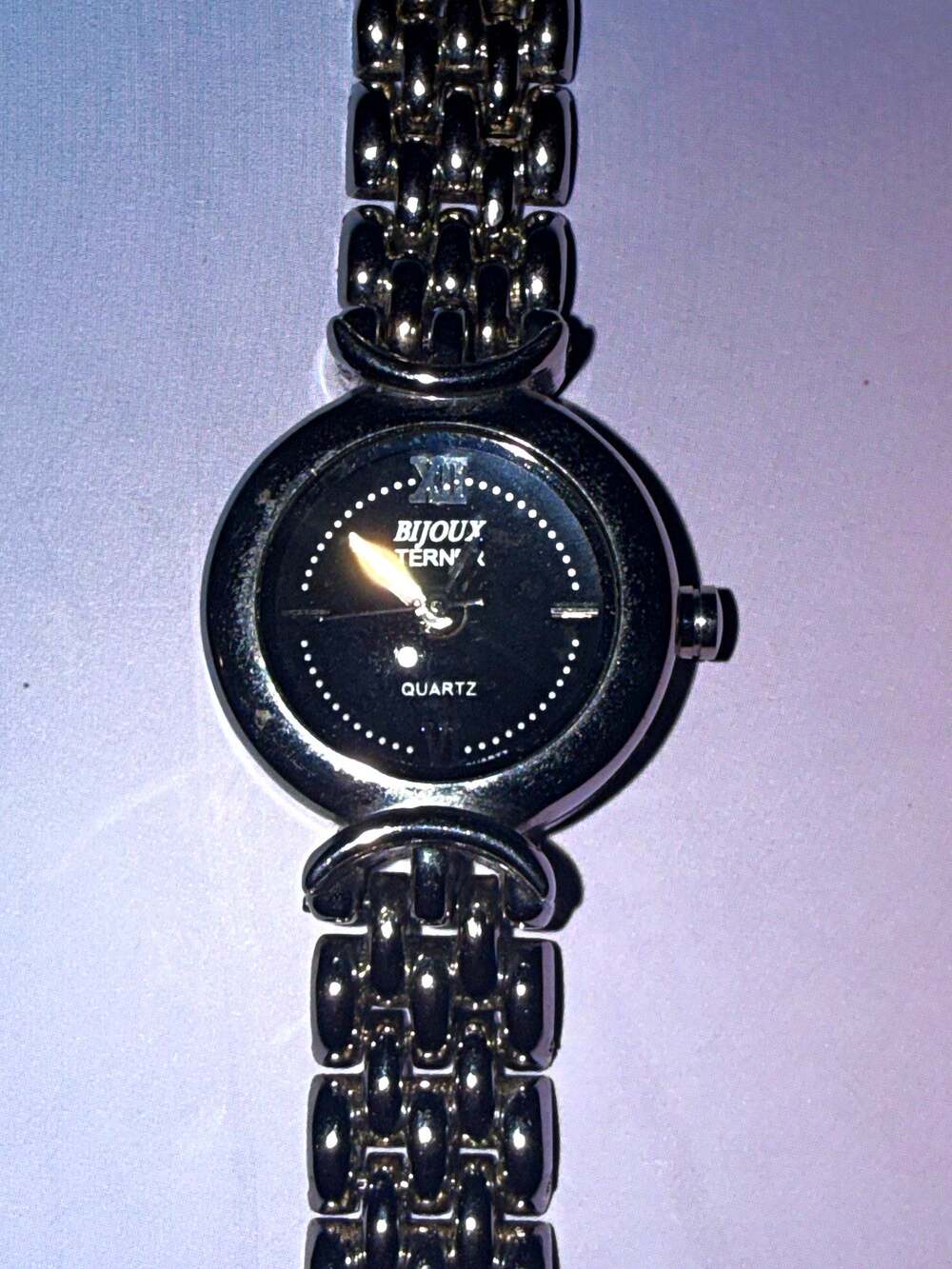 Bijoux Terner Women's Quartz Analog Dress Watch SS Bracelet Black Dial